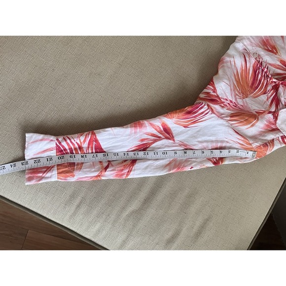 Tommy Bahama Linen Floral Tropical Print Button Down Shirt Small S Summer - Picture 9 of 10